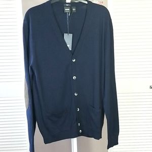 Navy Hugo Boss Button Up Cardigan